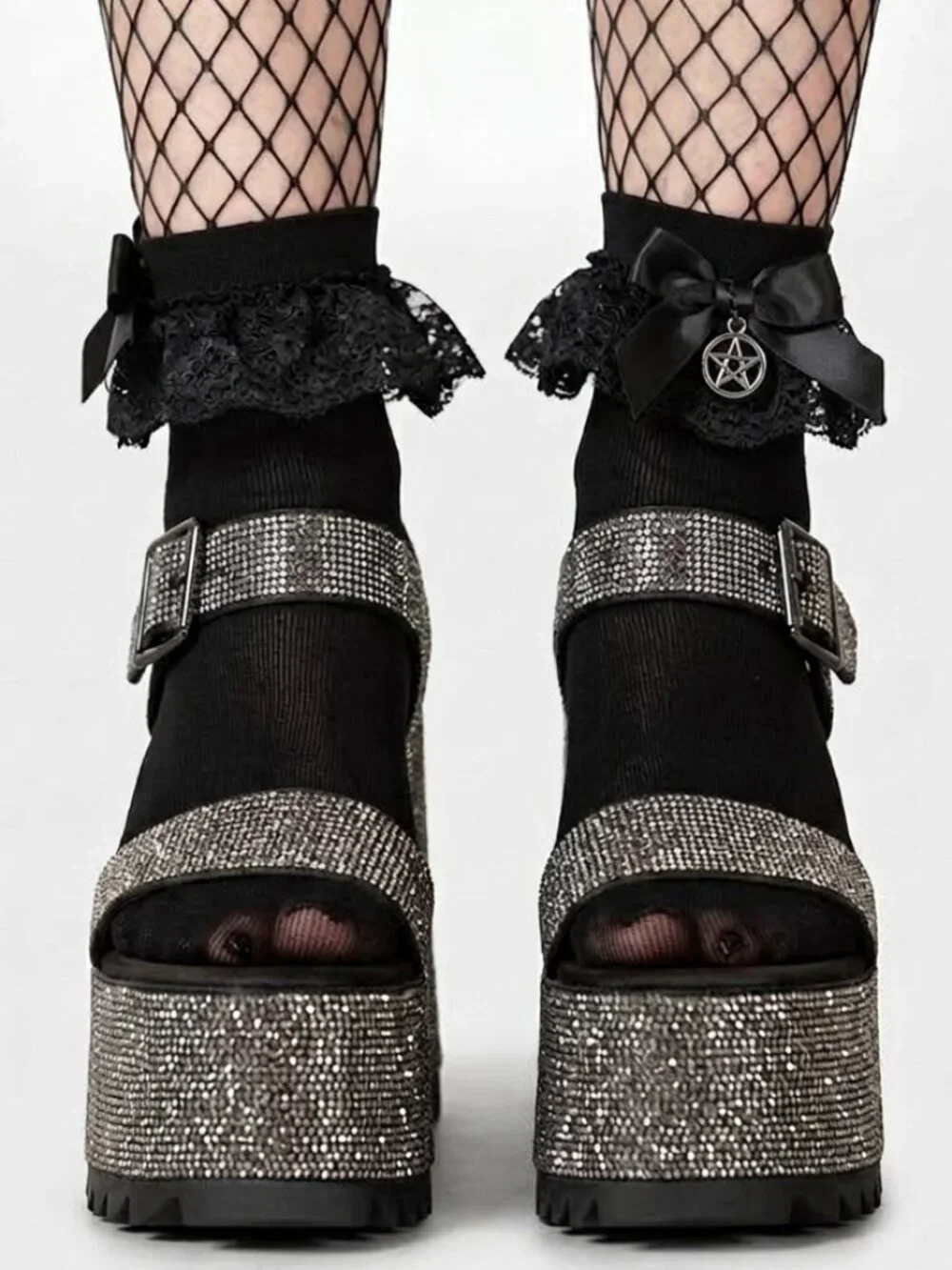 KILLSTAR Night Queen Statement Diamanté  Platform Sandal